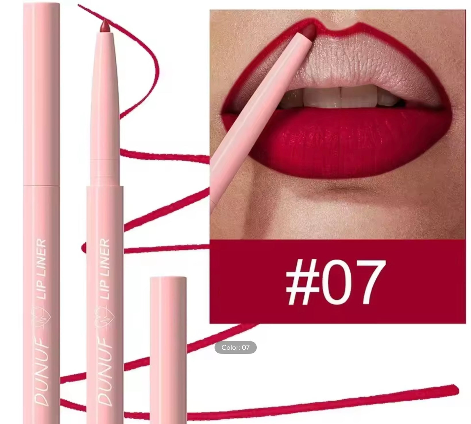 Matte Red Lip Liner Pencil – Waterproof & Long-Lasting