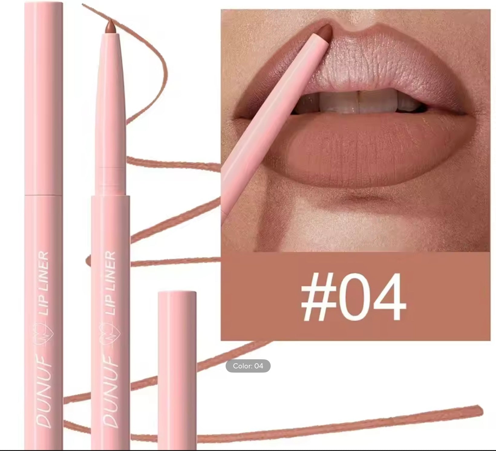 Matte Brown Lip Liner Pencil – Waterproof & Long-Lasting